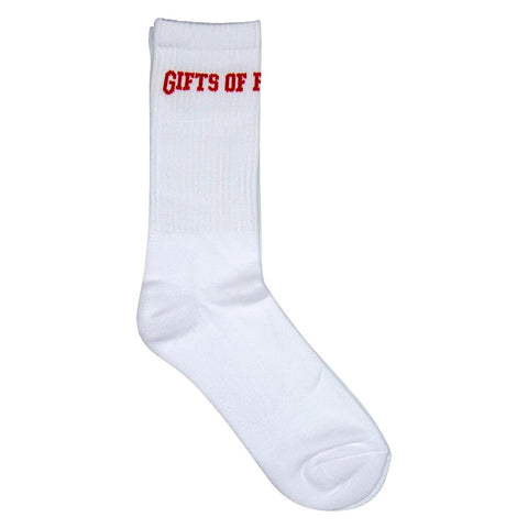 GIFTS OF FORTUNE IRON BIRD SOCKS WHITE / RED