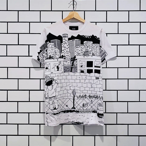 DOPE MURAL SS TEE WHITE GRAPHIC