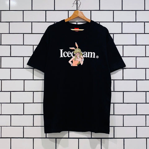 ICECREAM RUNNING DOG GLASSES SS TEE BLACK