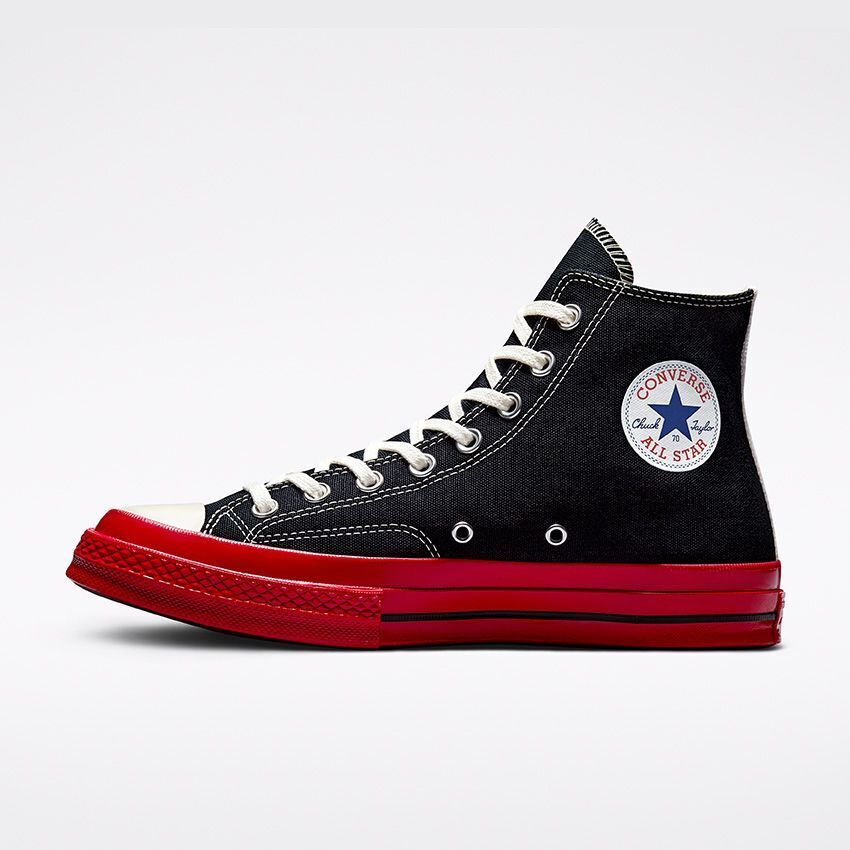 COMME DES GARCONS CDG PLAY CONVERSE RED SOLE BLACK HI UNISEX COMME DES GARCONS CDG PLAY CONVERSE RED SOLE BLACK HI UNISEX
