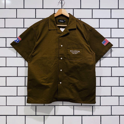 XLARGE OLD PICK UP TRUCK SS WORK SHIRT BROWN