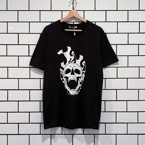GIFTS OF FORTUNE FLAMMING SKULL T-SHIRT BLACK
