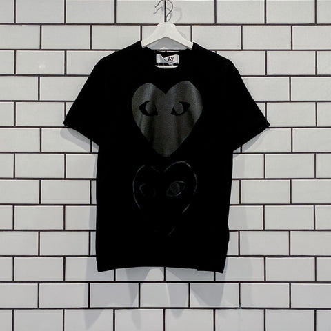 COMME DES GARCONS CDG PLAY TWO HEARTS TEE AZ-T194-051-1