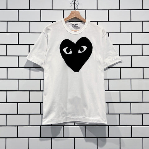 COMME DES GARCONS CDG PLAY BLACK LARGE HEART PRINTING TEE WHITE AZ-T070-051-1