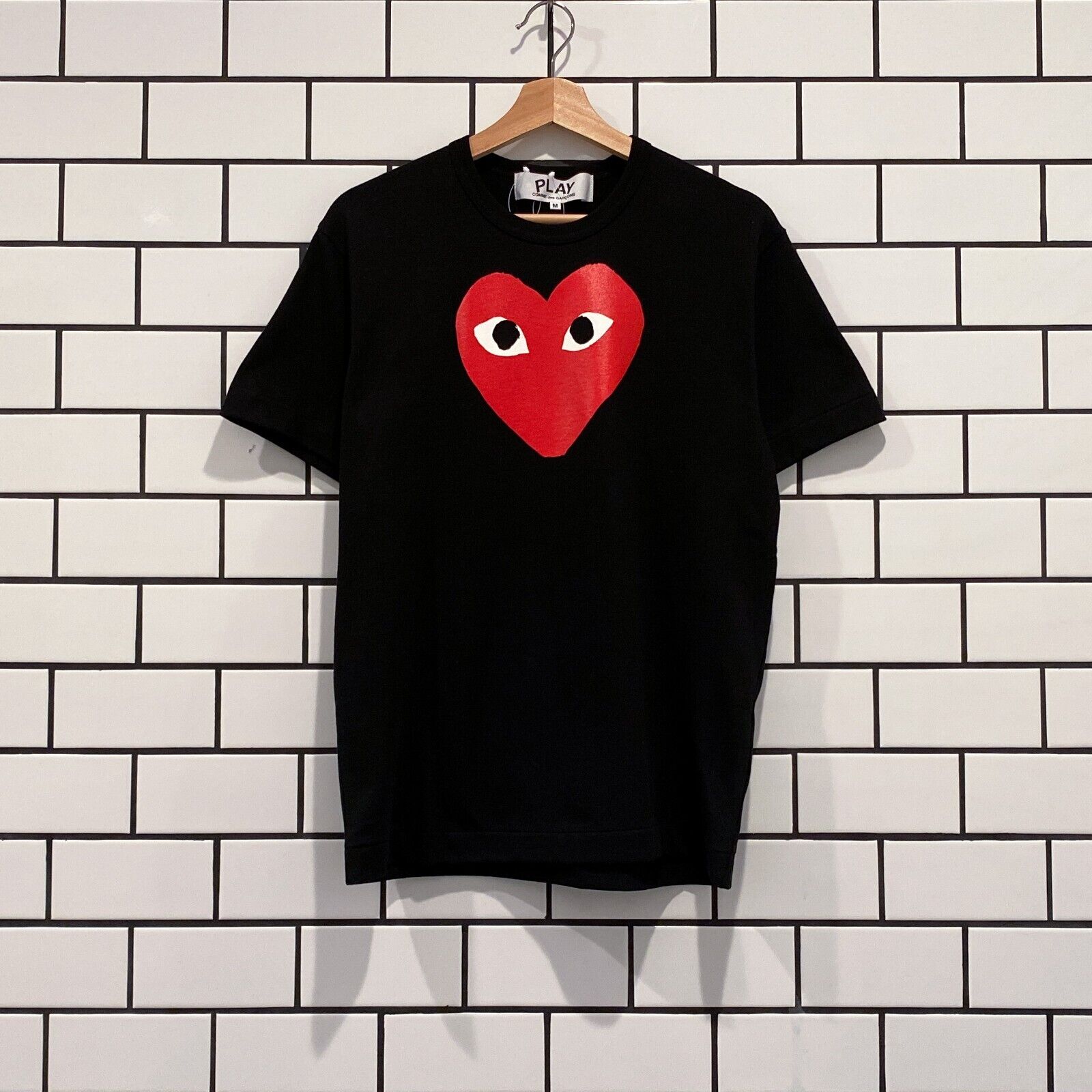 COMME DES GARCONS CDG PLAY PRINTED RED HEART TEE BLACK AZ T112 051 1 shoparchive.us