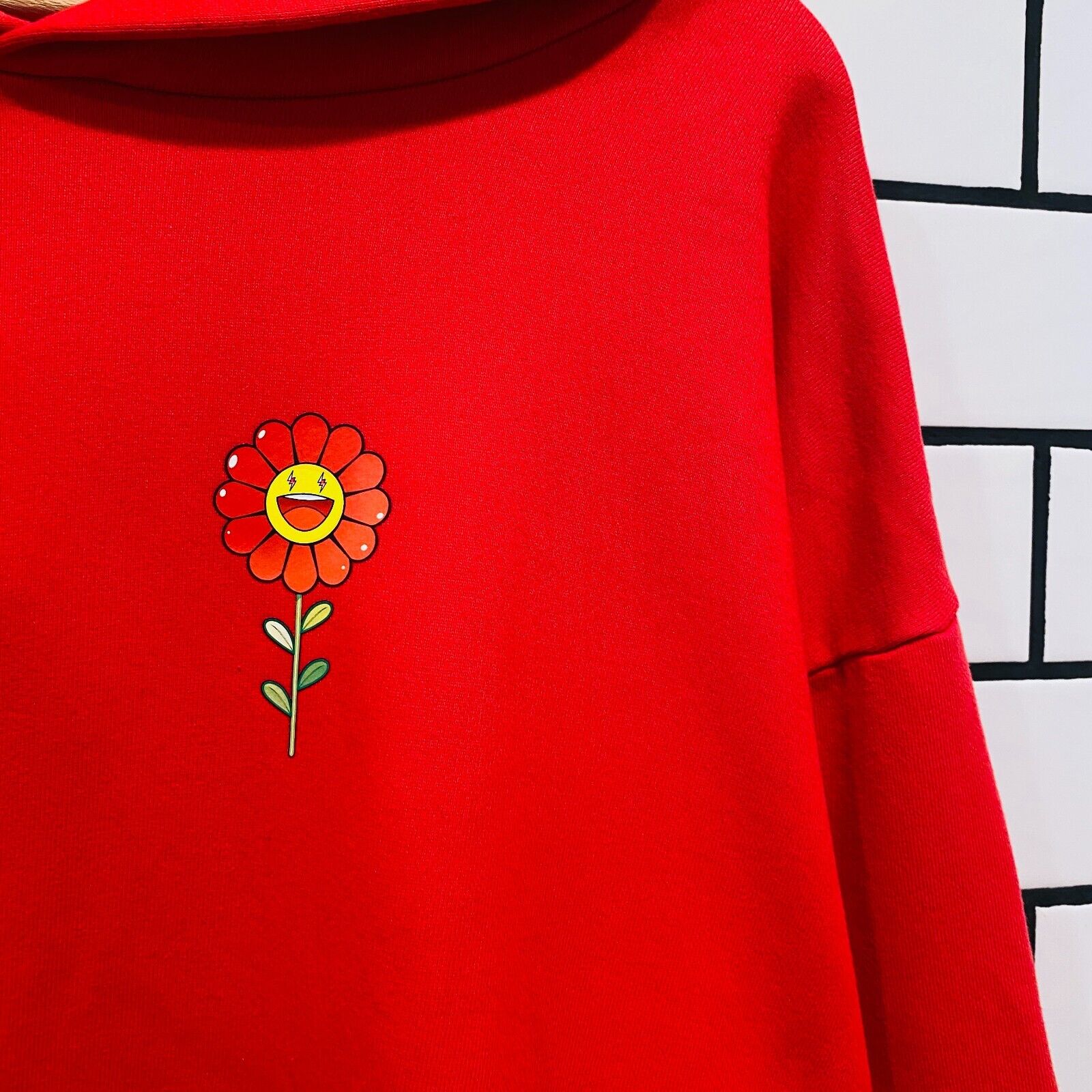 J BALVIN MORADO X TAKASHI MURAKAMI FLOWER HOODIE RED EXCLUSIVE 