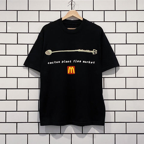CACTUS PLANT FLEA MARKET CPFM X MCDONALDS COFFEE STIRRER TEE BLACK LIMITED