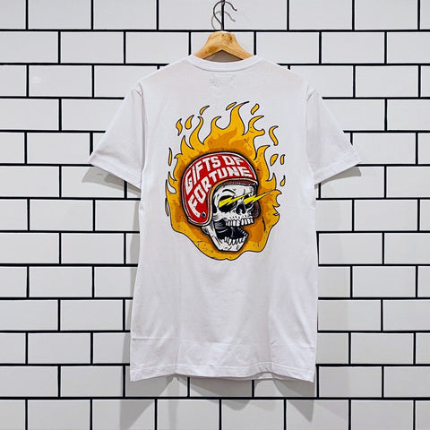GIFTS OF FORTUNE LIGHTING SKULL T-SHIRT WHITE