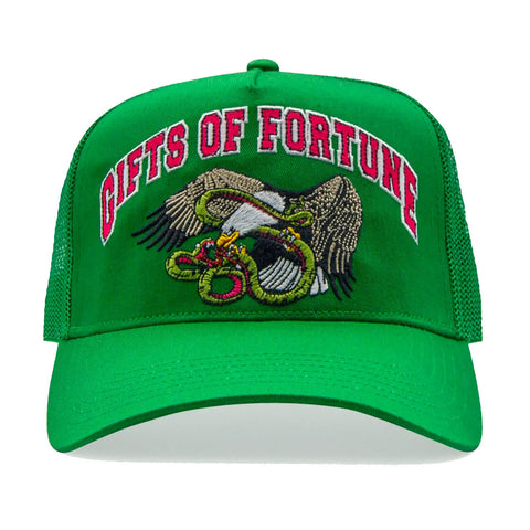 GIFTS OF FORTUNE IRON BIRD TRUCKER HAT GREEN