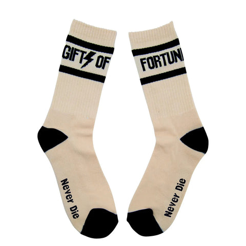 GIFTS OF FORTUNE NEVER DIE SOCKS TAN / BLACK