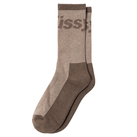 STUSSY LOGO JACQUARD TRAIL SOCKS BROWN F21