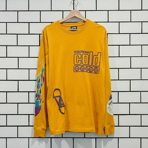 ICECREAM VOL 1 BURNER LS TEE BBC ICE CREAM GOLDEN YELLOW