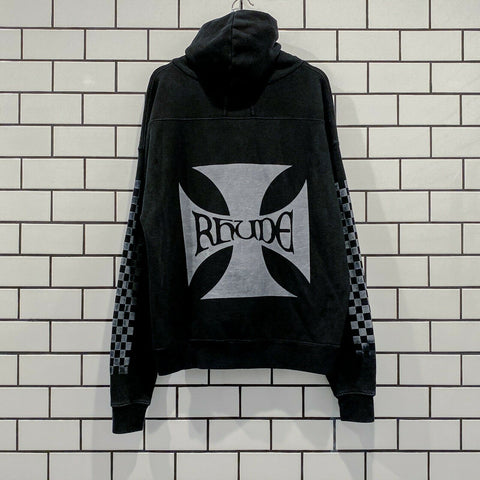 RHUDE CLASSIC CHECKER HOODIE BLACK