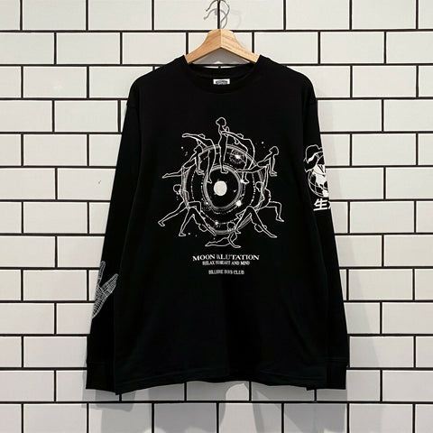 BILLIONAIRE BOYS CLUB BBC MOON SALUTATIONS LS TEE BLACK