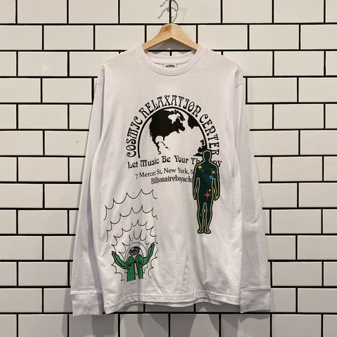 BILLIONAIRE BOYS CLUB BBC COSMIC LS TEE BLEACH WHITE