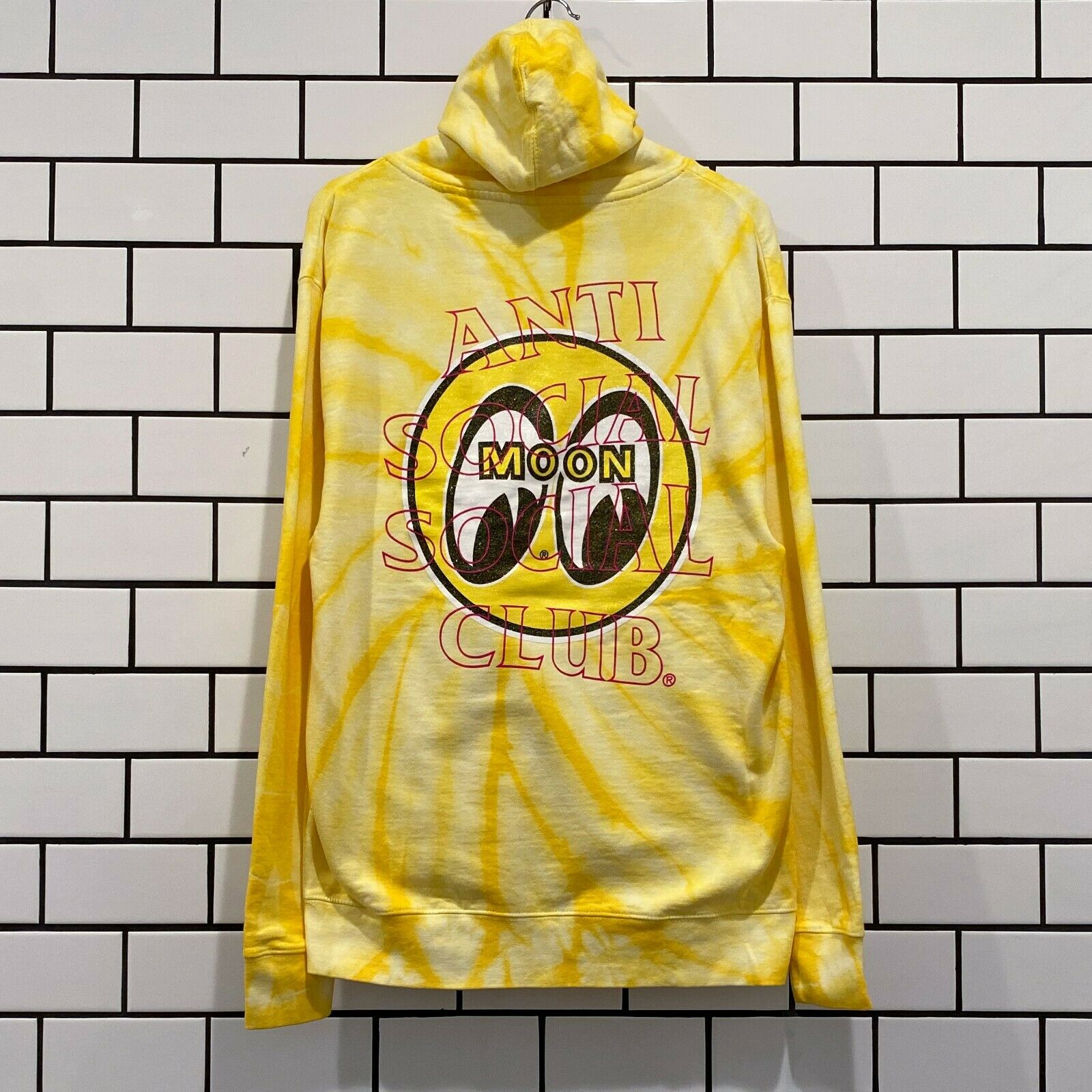 ANTI SOCIAL SOCIAL CLUB ASSC X MOONEYES GLITTER CROSSFIRE HOODIE YELLOW