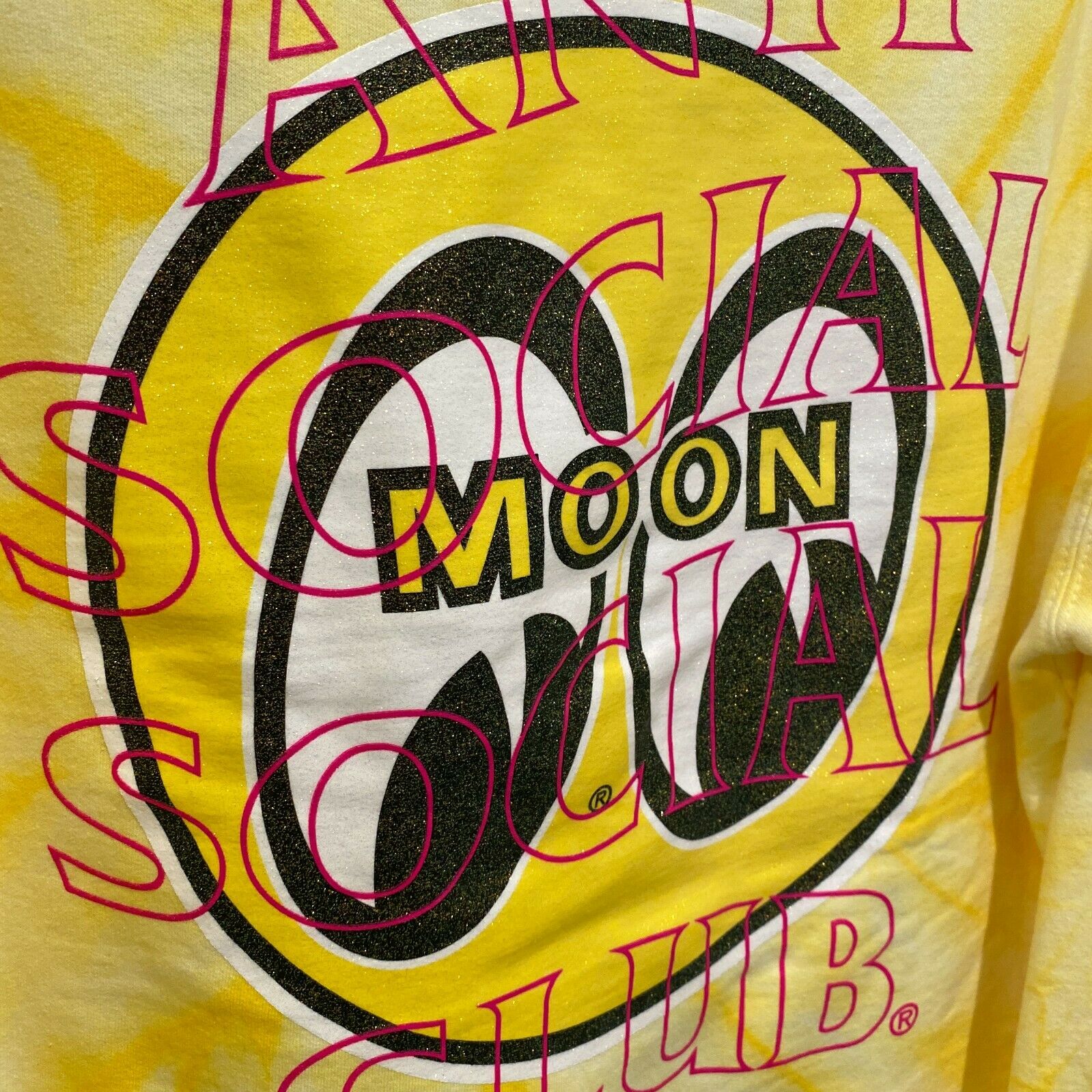 ANTI SOCIAL SOCIAL CLUB ASSC X MOONEYES GLITTER CROSSFIRE HOODIE YELLOW