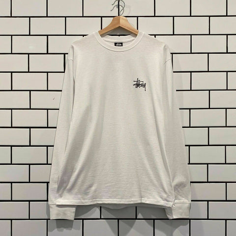 STUSSY BASIC STUSSY LS TEE WHITE