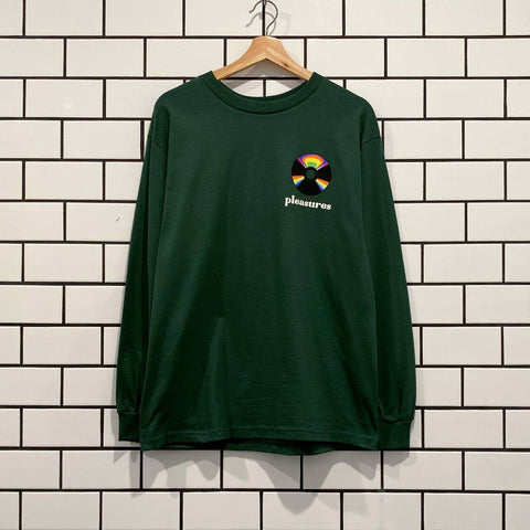 PLEASURES SPIN LONG SLEEVE T-SHIRT FOREST GREEN