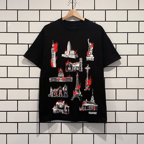 PLEASURES MONUMENT T-SHIRT BLACK