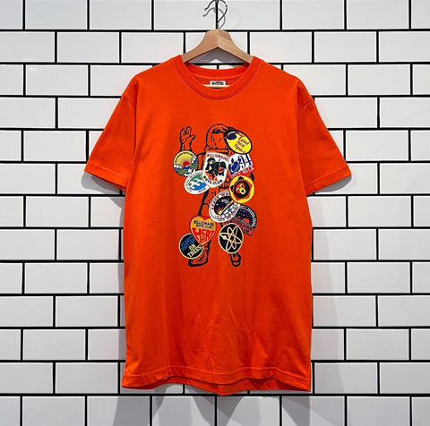 BILLIONAIRE BOYS CLUB BBC LAND SEA SPACE SS TEE RED ORANGE