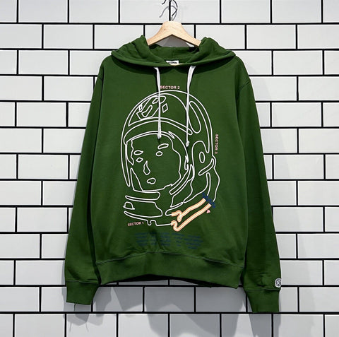 BILLIONAIRE BOYS CLUB BBC TRIALS HOODIE GARDEN GREEN OVERSIZED