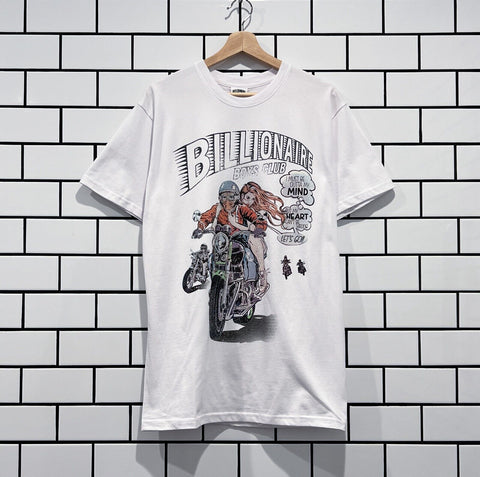 BILLIONAIRE BOYS CLUB BBC GO MOTO SS TEE BLEACH WHITE