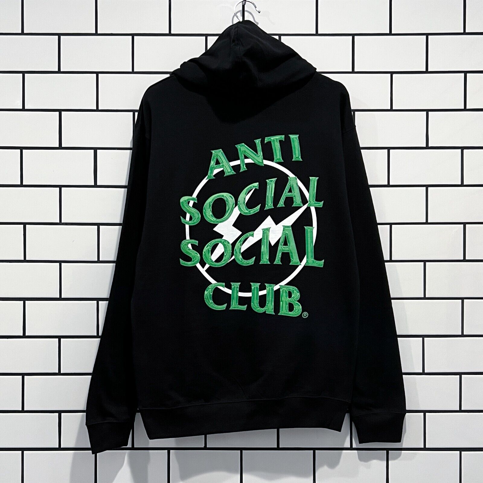 ANTI SOCIAL SOCIAL CLUB X FRAGMENT DESIGN PRECIOUS PETALS BLACK HOODIE GREEN