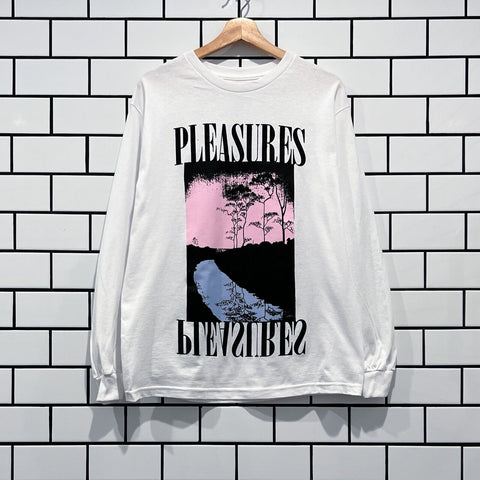 PLEASURES RIVER LONG SLEEVE T-SHIRT WHITE