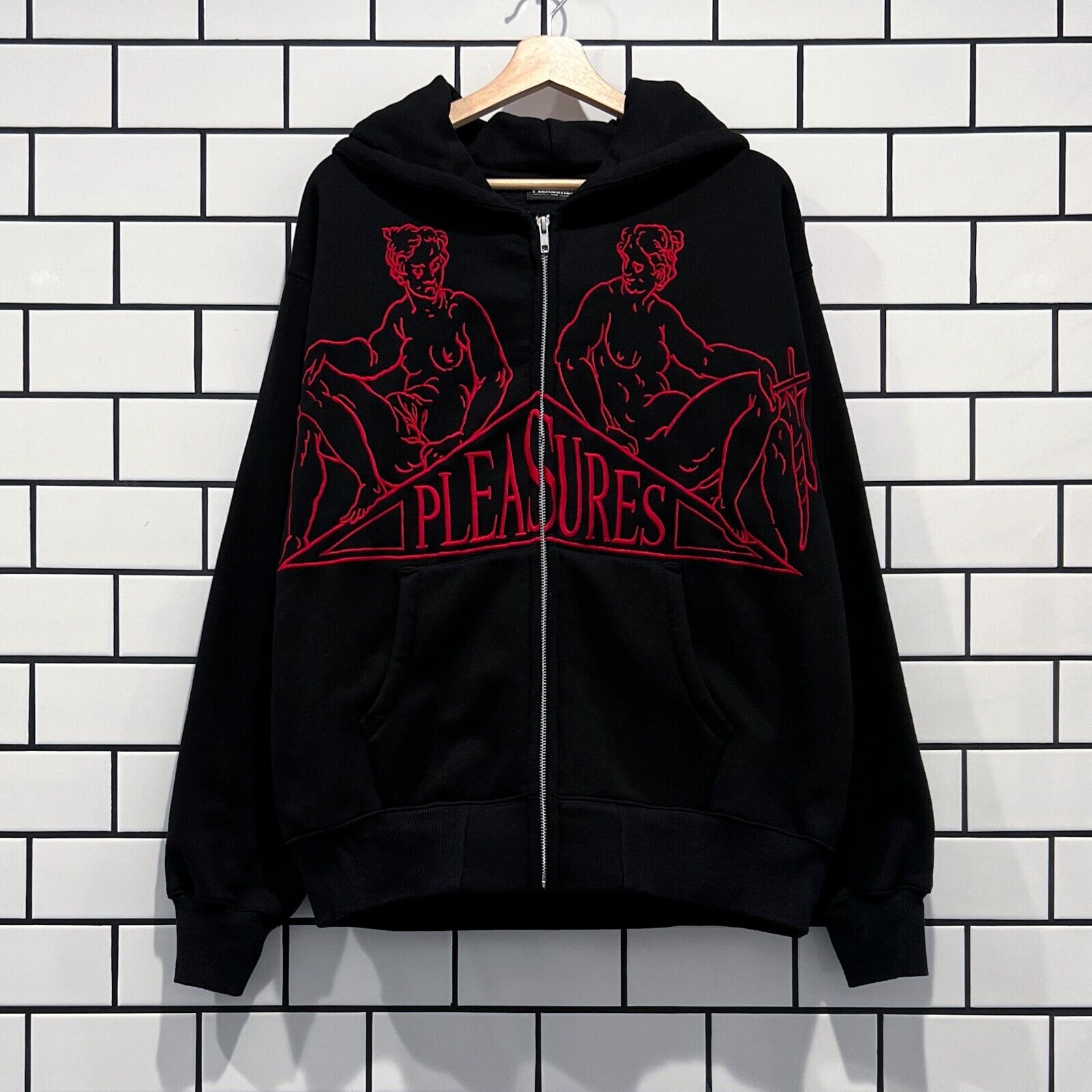 PLEASURES｜HOOD/ZIP-UP (P22W044 BLACK) PLEASURES EVOLUTION ZIP UP HOODIE BLACK | eBay