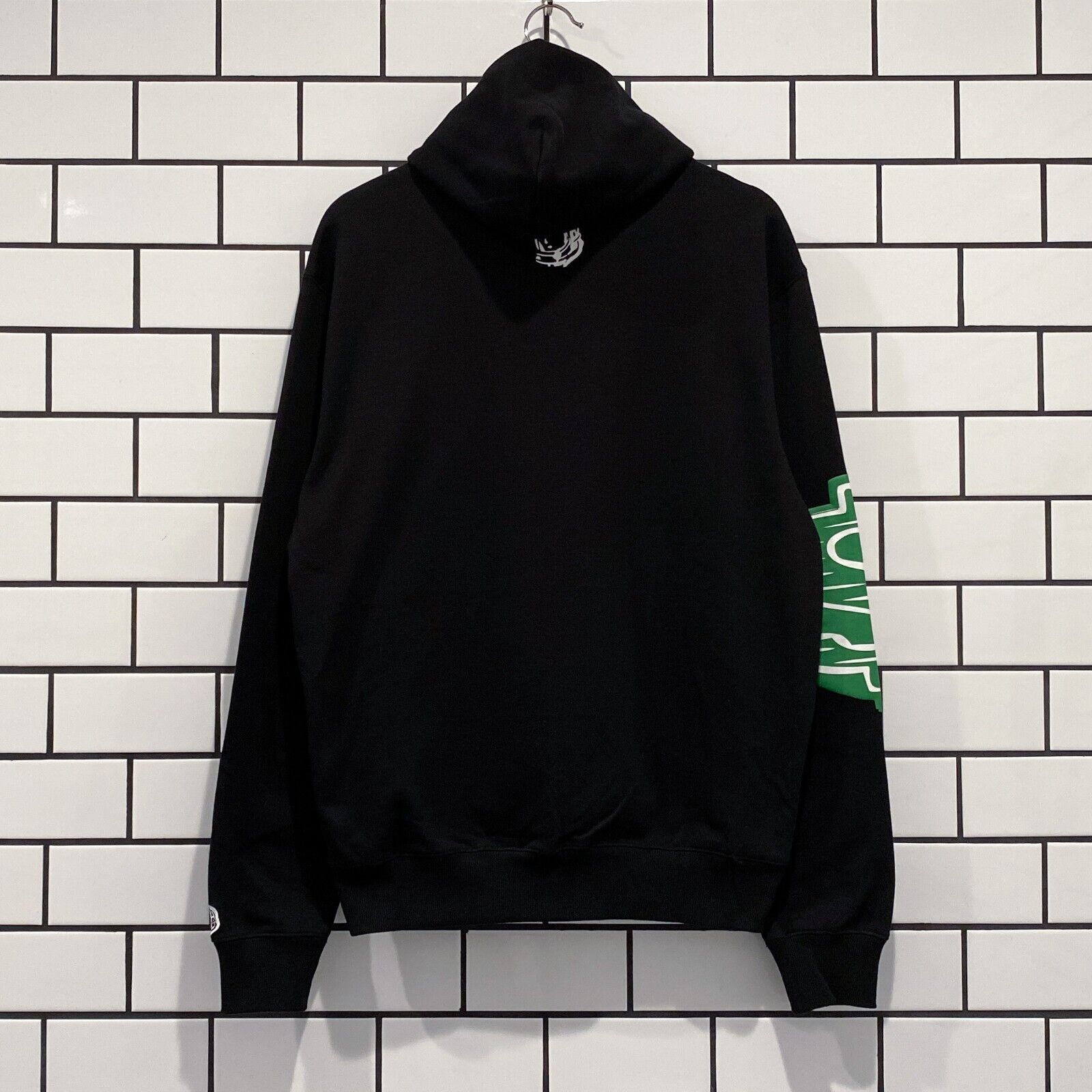 BILLIONAIRE BOYS CLUB BBC STRAIGHT FONT HOODIE BLACK OVERSIZED