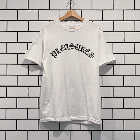 PLEASURES OLD E LOGO T-SHIRT WHITE