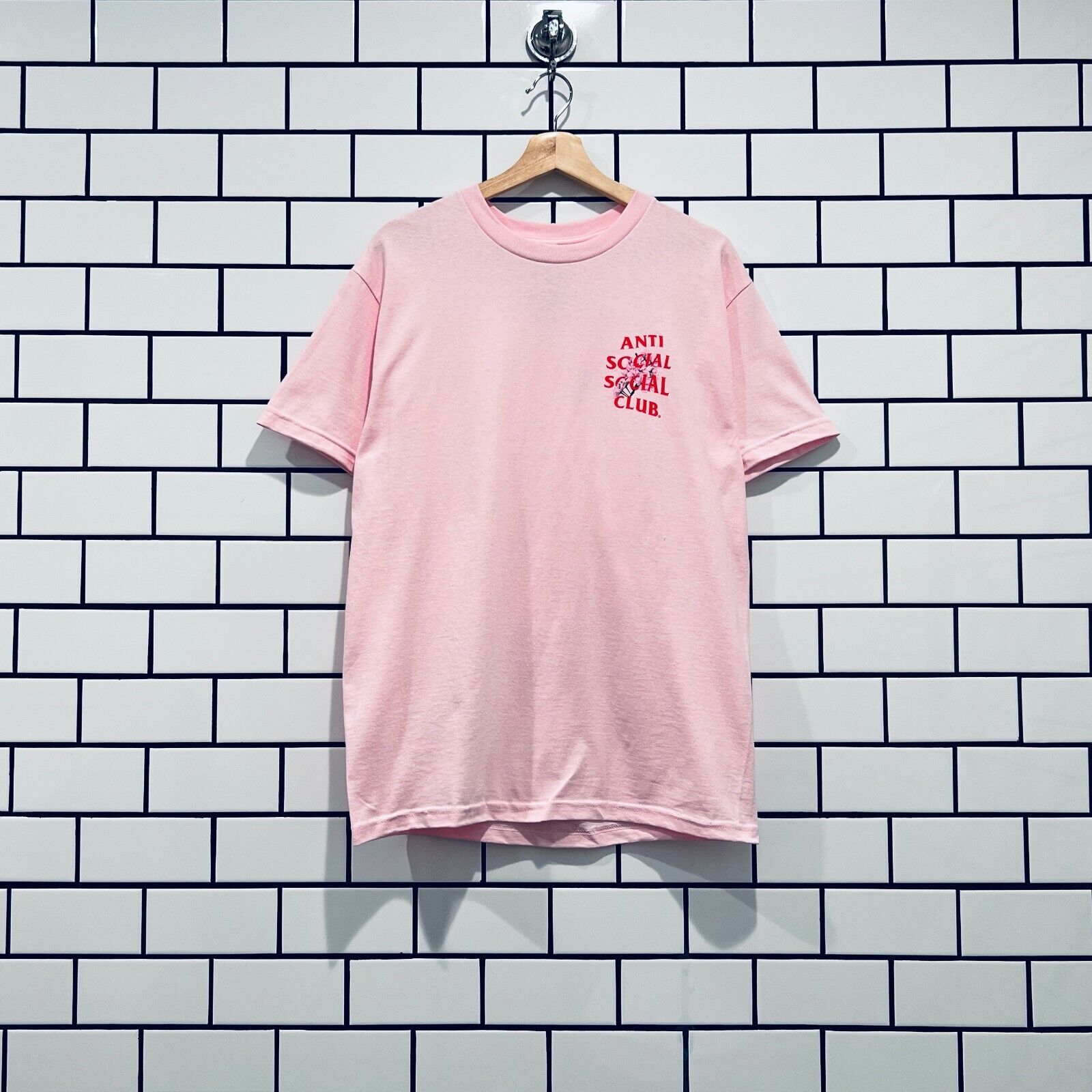 Pink anti social sales social club tee