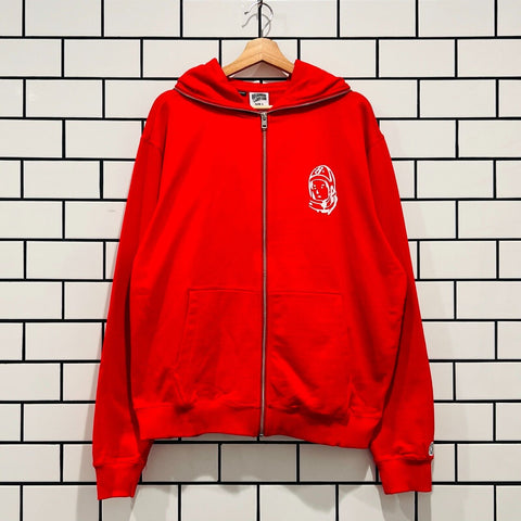 BILLIONAIRE BOYS CLUB BBC HELMET ZIP HOODIE RED OVERSIZED