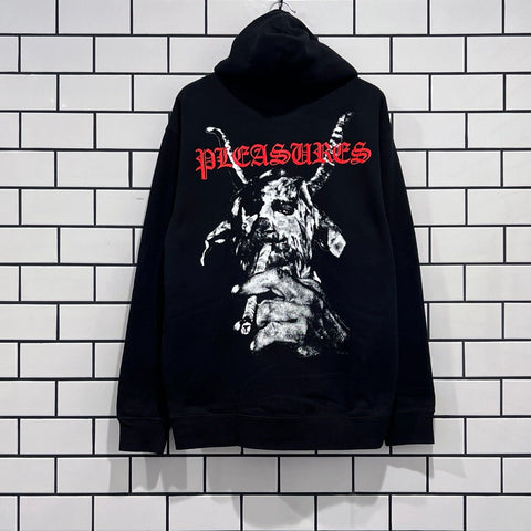 PLEASURES GOAT ZIP HOODIE BLACK