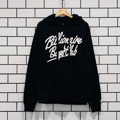 BILLIONAIRE BOYS CLUB BBC SCRIPT HOODIE BLACK OVERSIZED