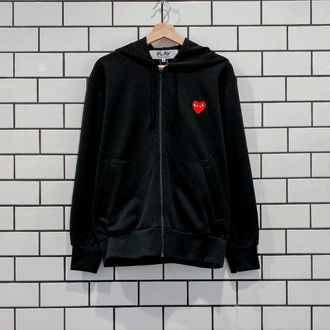 COMME DES GARCONS CDG PLAY HEART LOGO ZIPPED HOODIE AZ-T172-051-1