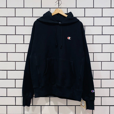 CHAMPION REVERSE WEAVE PULLOVER HOODIE BLACK