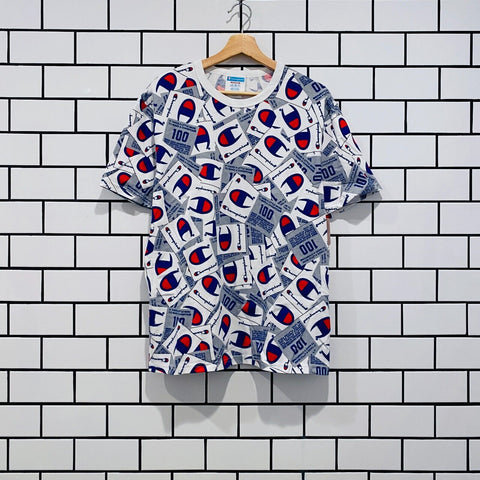 CHAMPION LOGO ALL OVER PRINT TEE WHITE