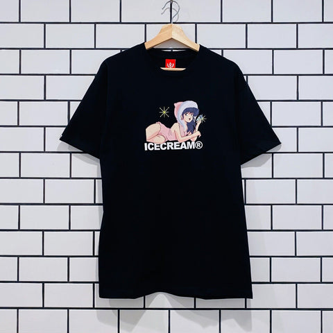 ICECREAM ICE CREAM FUR COAT SS TEE BLACK