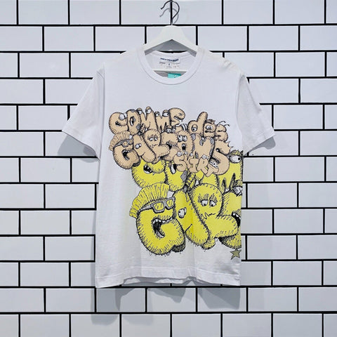 COMME DES GARCONS CDG PLAY X KAWS PRINT 5 TEE WHITE