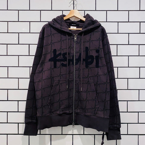 KSUBI 999 ZIP THRU KASH HOODIE FADED BLACK