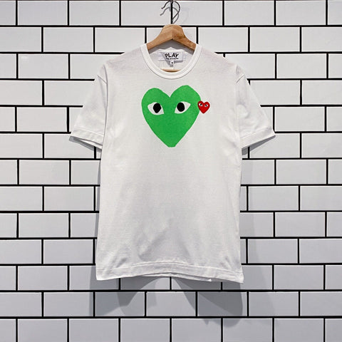 COMME DES GARCONS CDG PLAY BIG GREEN HEART TEE WHITE AZ-T106-051-3