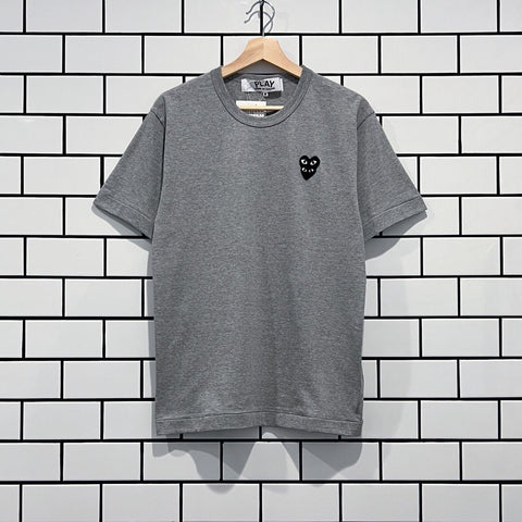 COMME DES GARCONS CDG PLAY DOUBLE EYES BLACK HEART TEE GREY AZ-T296-051-1