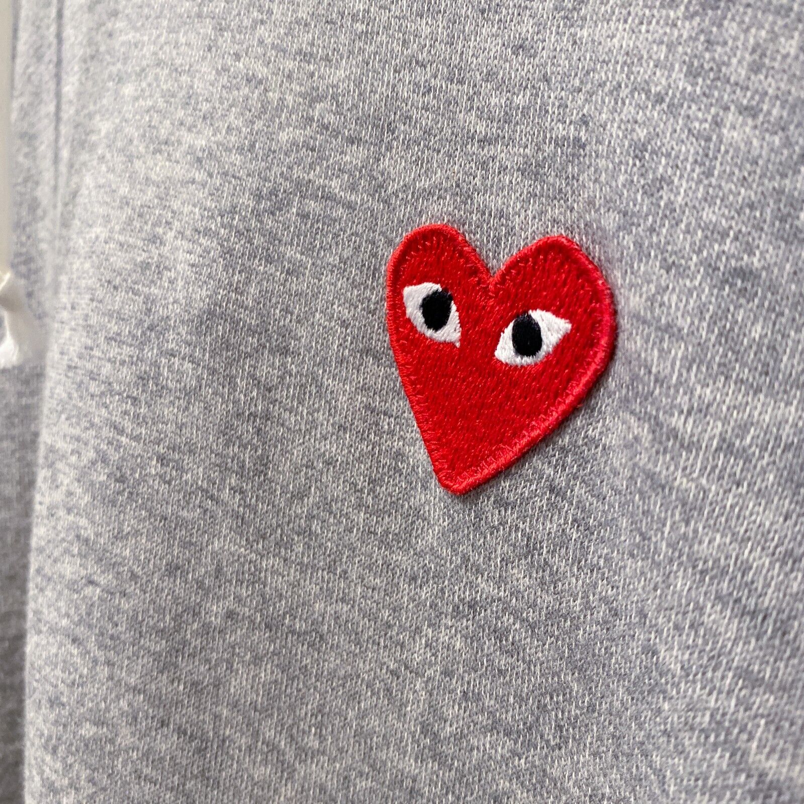 COMME DES GARCONS CDG PLAY RED HEART PATCH HOODIE GREY AZ T170 051 1 shoparchive.us