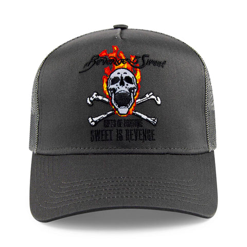 GIFTS OF FORTUNE SWEET IS REVENGE TRUCKER HAT GREY