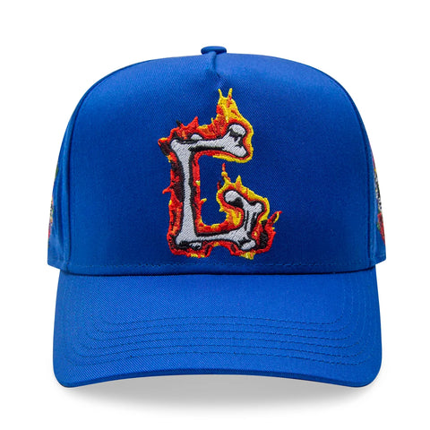 GIFTS OF FORTUNE G FLAMES TRUCKER HAT ROYAL BLUE