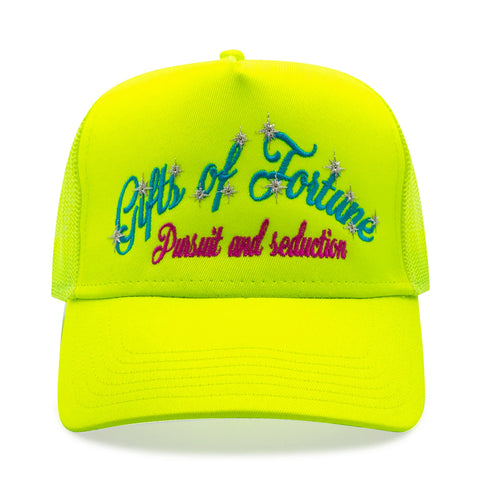 GIFTS OF FORTUNE PURSUIT & SEDUCTION TRUCKER HAT GREEN