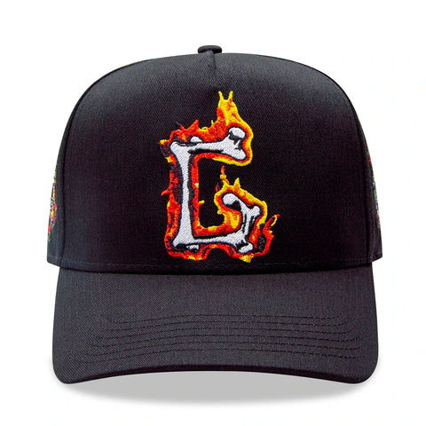 GIFTS OF FORTUNE G FLAMES TRUCKER HAT BLACK