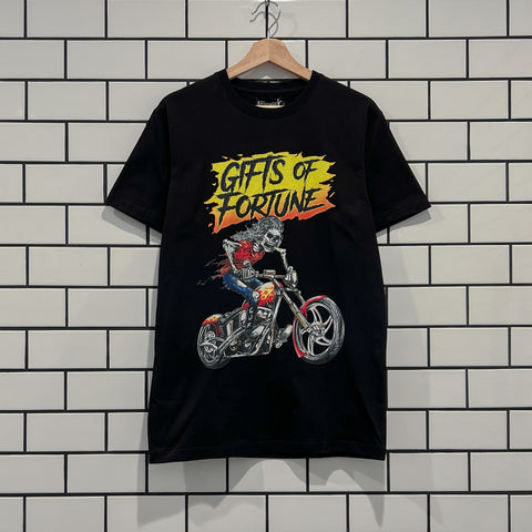 GIFTS OF FORTUNE DYING TO LIVE LIVING TO DIE T-SHIRT BLACK